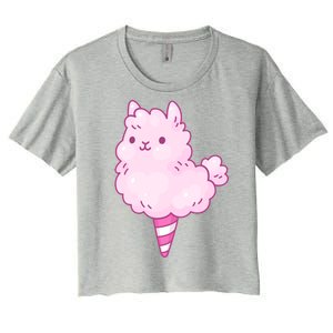 Llama Cotton Candy Women's Crop Top Tee