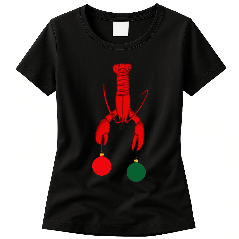 Louisiana Crawfish Cajun Christmas Womens T-Shirt