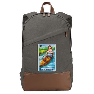 La Chalupa Card Mexican Lottery Card Cotton Canvas Backpack