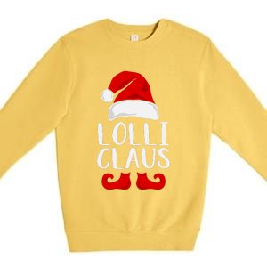 Lolli Claus Christmas Grandma Santa, Funny Santa, Christmas Lights, Cute Christm Premium Crewneck Sweatshirt