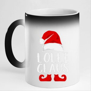 Lolli Claus Christmas Grandma Santa, Funny Santa, Christmas Lights, Cute Christm 11oz Black Color Changing Mug