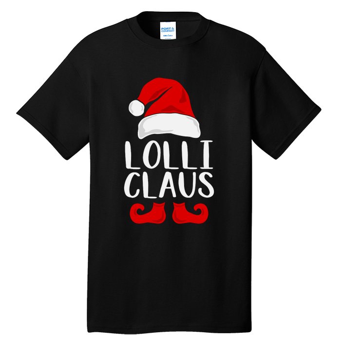 Lolli Claus Christmas Grandma Santa, Funny Santa, Christmas Lights, Cute Christm Tall T-Shirt