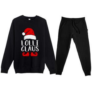 Lolli Claus Christmas Grandma Santa, Funny Santa, Christmas Lights, Cute Christm Premium Crewneck Sweatsuit Set