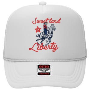 Liberty City Cow 4th of July Sweet Land Liberty Cow High Crown Mesh Back Trucker Hat