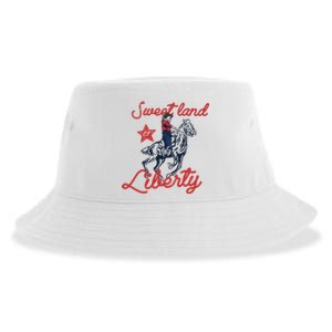 Liberty City Cow 4th of July Sweet Land Liberty Cow Sustainable Bucket Hat