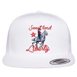 Liberty City Cow 4th of July Sweet Land Liberty Cow Flat Bill Trucker Hat