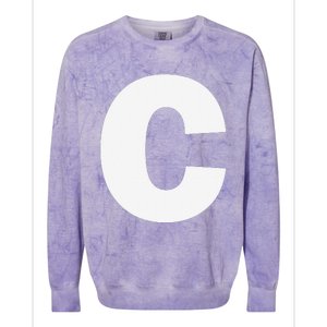 Letter C Capital Alphabet Monogram Initial Colorblast Crewneck Sweatshirt