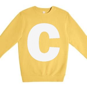 Letter C Capital Alphabet Monogram Initial Premium Crewneck Sweatshirt