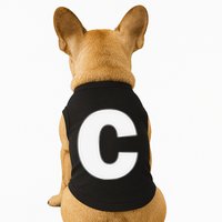 Letter C Capital Alphabet Monogram Initial Doggie Tank