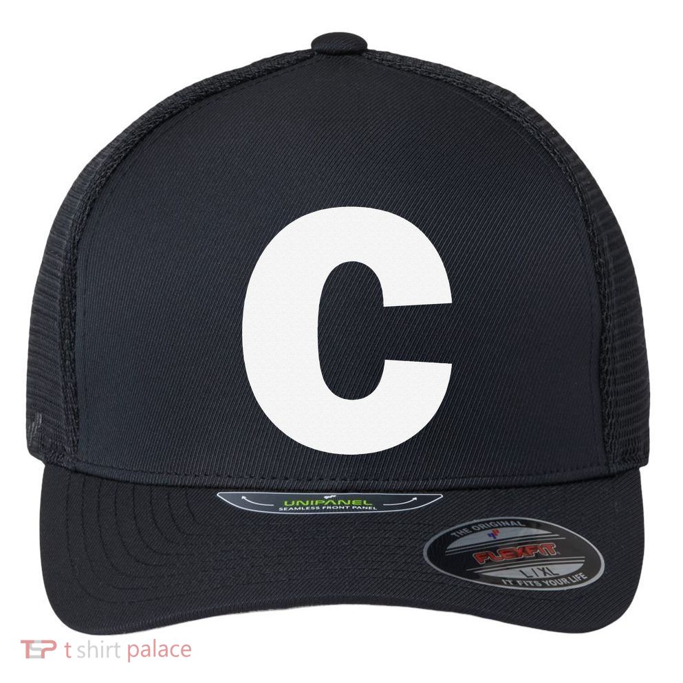 Letter C Capital Alphabet Monogram Initial Flexfit Unipanel Trucker Cap
