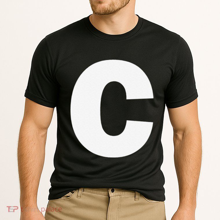 Letter C Capital Alphabet Monogram Initial Performance Shirt
