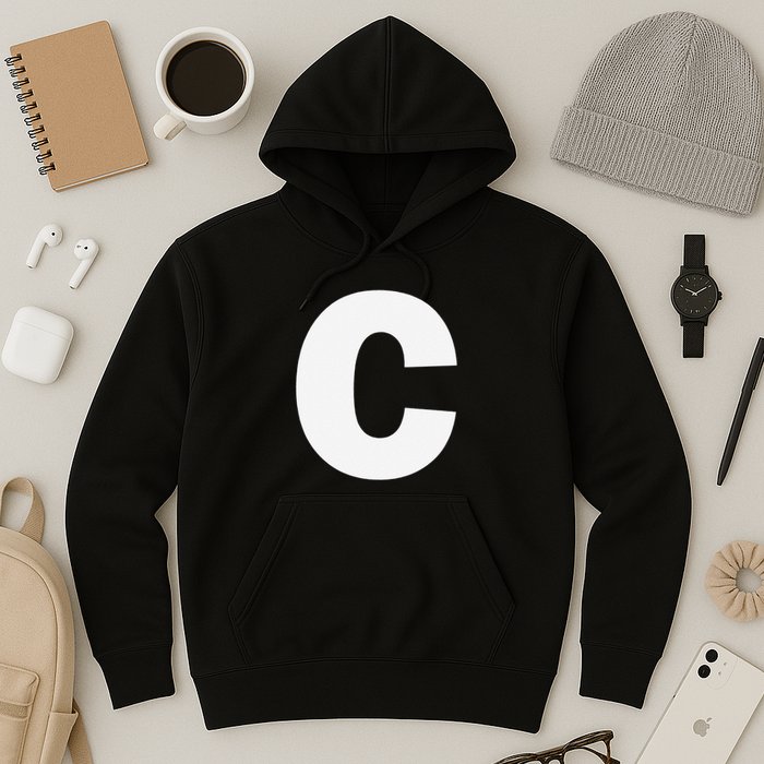 Letter C Capital Alphabet Monogram Initial Hoodie