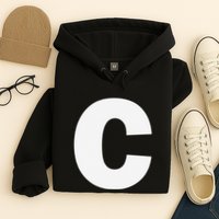 Letter C Capital Alphabet Monogram Initial Hoodie