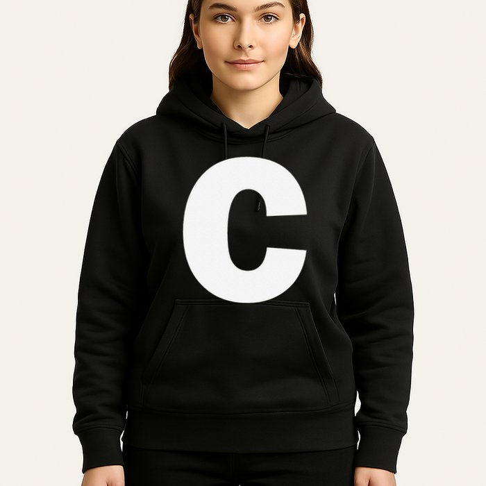 Letter C Capital Alphabet Monogram Initial Hoodie
