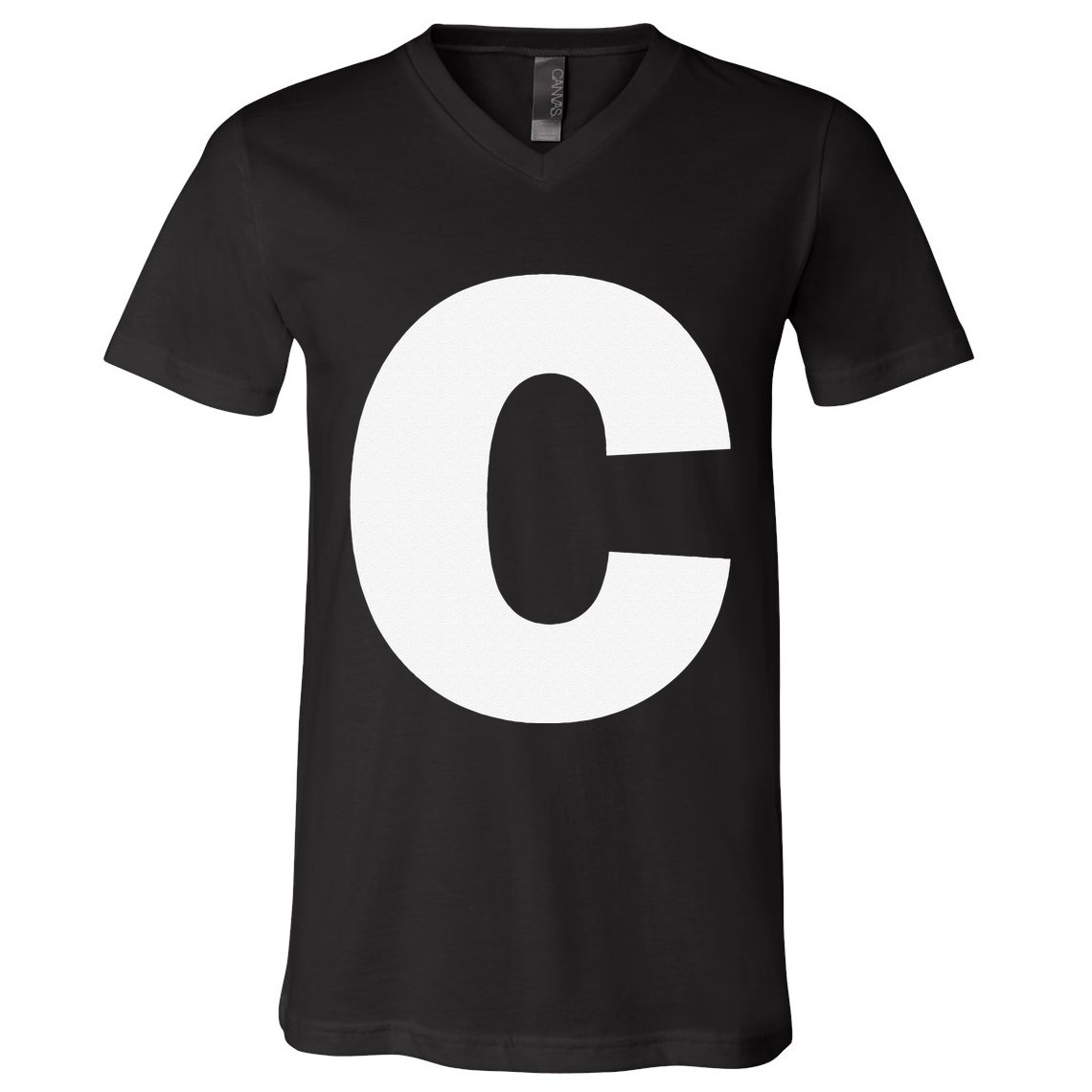 Letter C Capital Alphabet Monogram Initial V-Neck T-Shirt