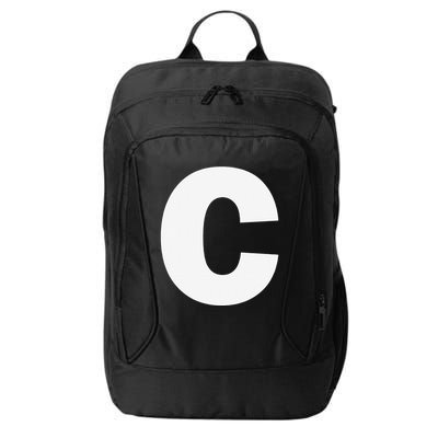 Letter C Capital Alphabet Monogram Initial City Backpack