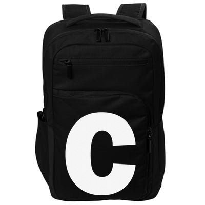 Letter C Capital Alphabet Monogram Initial Impact Tech Backpack