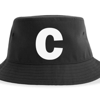 Letter C Capital Alphabet Monogram Initial Sustainable Bucket Hat
