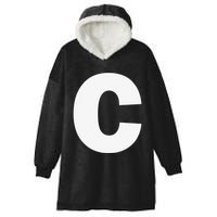 Letter C Capital Alphabet Monogram Initial Hooded Wearable Blanket