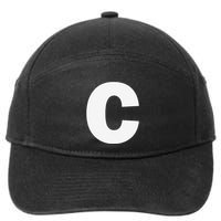 Letter C Capital Alphabet Monogram Initial 7-Panel Snapback Hat