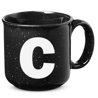 Letter C Capital Alphabet Monogram Initial 15oz Campfire Ceramic Mug
