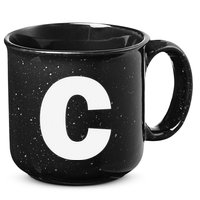 Letter C Capital Alphabet Monogram Initial 15oz Campfire Ceramic Mug