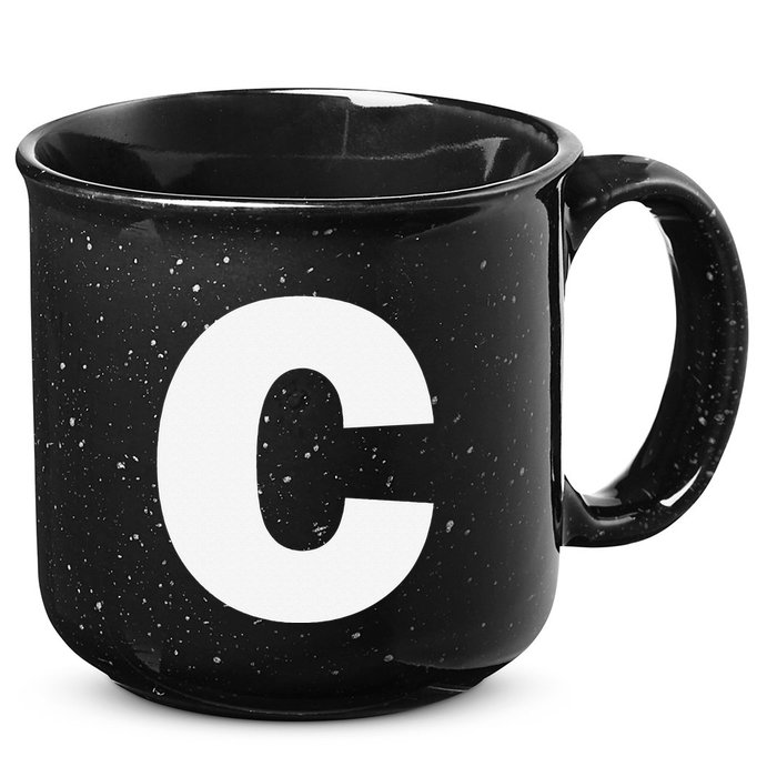 Letter C Capital Alphabet Monogram Initial 15oz Campfire Ceramic Mug