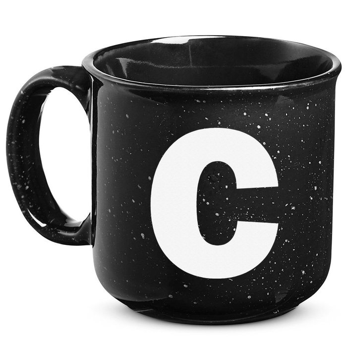 Letter C Capital Alphabet Monogram Initial 15oz Campfire Ceramic Mug