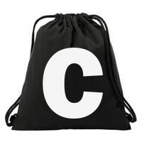 Letter C Capital Alphabet Monogram Initial Drawstring Bag