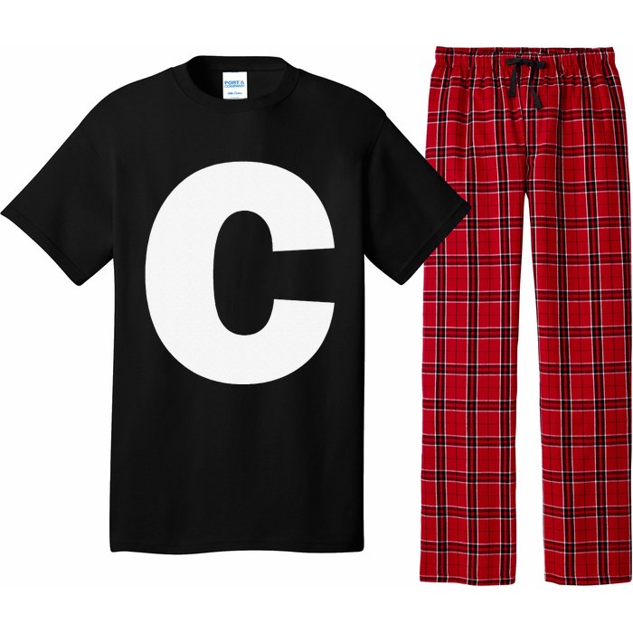 Letter C Capital Alphabet Monogram Initial Pajama Set