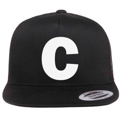 Letter C Capital Alphabet Monogram Initial Flatbill Hat