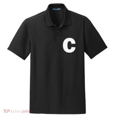 Letter C Capital Alphabet Monogram Initial Dry Zone Grid Polo
