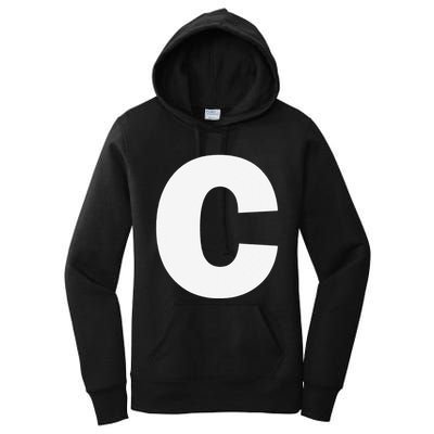 Letter C Capital Alphabet Monogram Initial Women's Pullover Hoodie