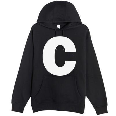 Letter C Capital Alphabet Monogram Initial Premium Pullover Hoodie