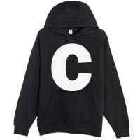 Letter C Capital Alphabet Monogram Initial Premium Pullover Hoodie