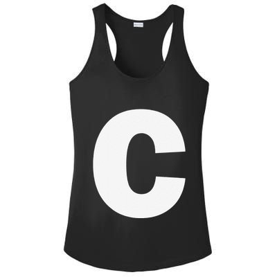 Letter C Capital Alphabet Monogram Initial Ladies PosiCharge Competitor Racerback Tank
