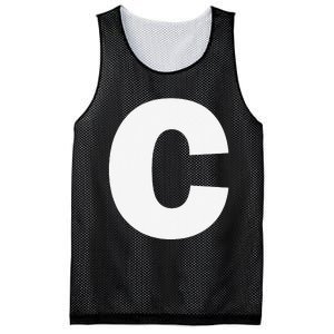 Letter C Capital Alphabet Monogram Initial Mesh Reversible Basketball Jersey Tank