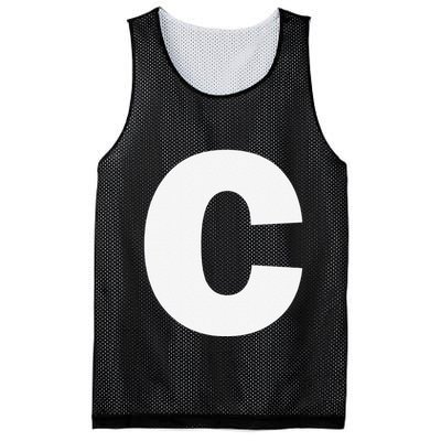 Letter C Capital Alphabet Monogram Initial Mesh Reversible Basketball Jersey Tank