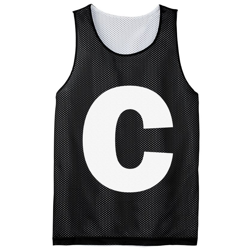 Letter C Capital Alphabet Monogram Initial Mesh Reversible Basketball Jersey Tank