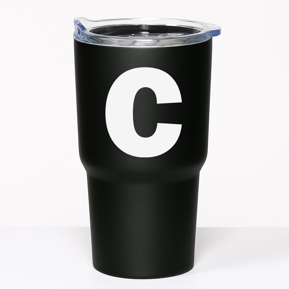 Letter C Capital Alphabet Monogram Initial Tumbler