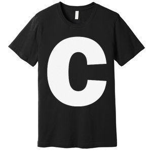 Letter C Capital Alphabet Monogram Initial Premium T-Shirt