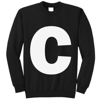 Letter C Capital Alphabet Monogram Initial Tall Sweatshirt