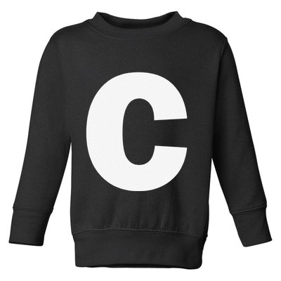 Letter C Capital Alphabet Monogram Initial Toddler Sweatshirt