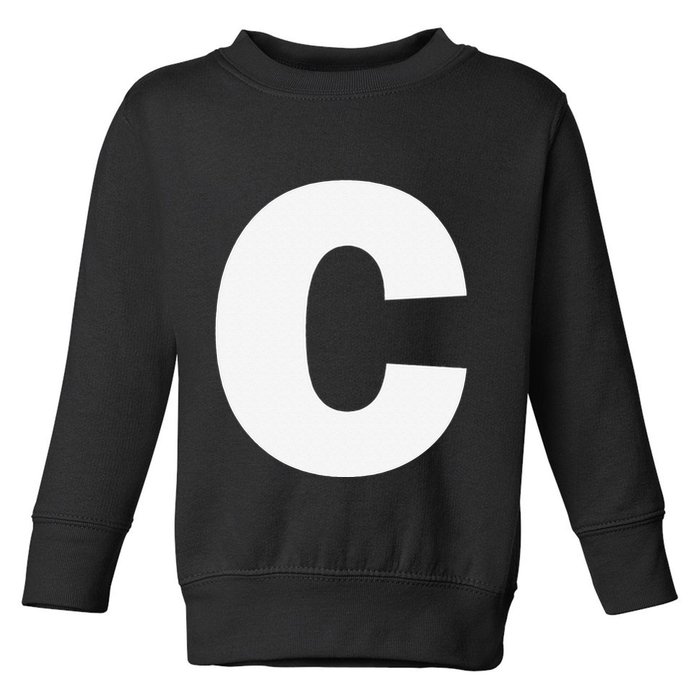 Letter C Capital Alphabet Monogram Initial Toddler Sweatshirt