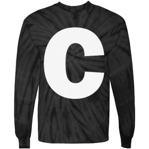 Letter C Capital Alphabet Monogram Initial Tie-Dye Long Sleeve Shirt