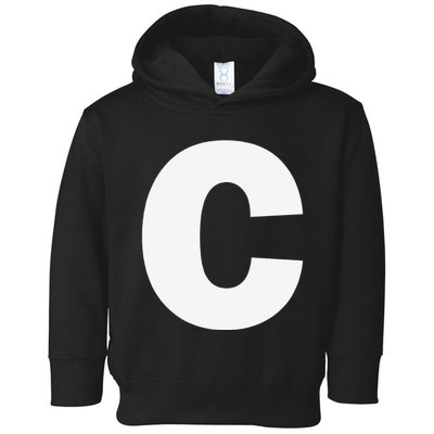 Letter C Capital Alphabet Monogram Initial Toddler Hoodie