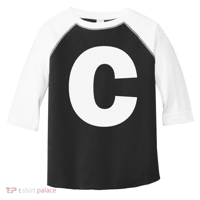 Letter C Capital Alphabet Monogram Initial Toddler Fine Jersey T-Shirt