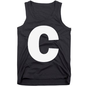 Letter C Capital Alphabet Monogram Initial Tank Top