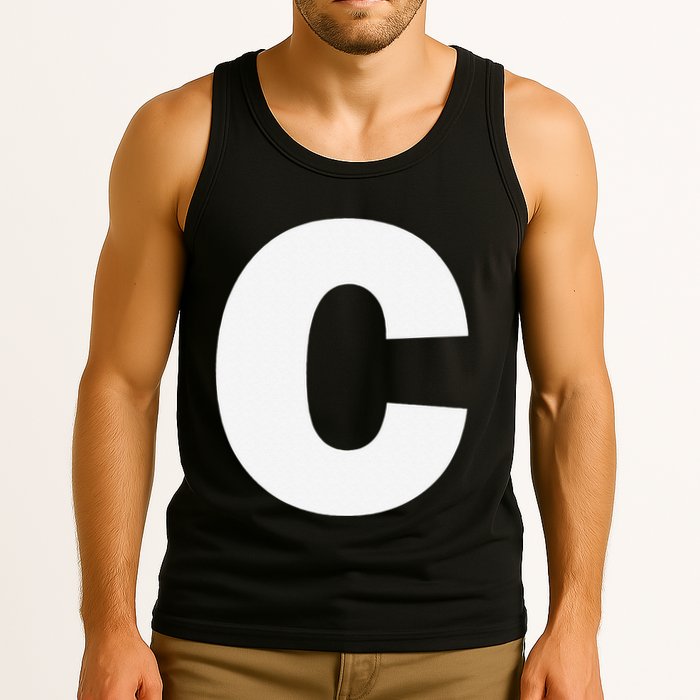 Letter C Capital Alphabet Monogram Initial Tank Top