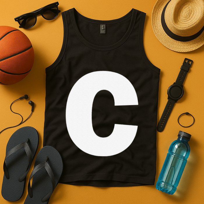 Letter C Capital Alphabet Monogram Initial Tank Top